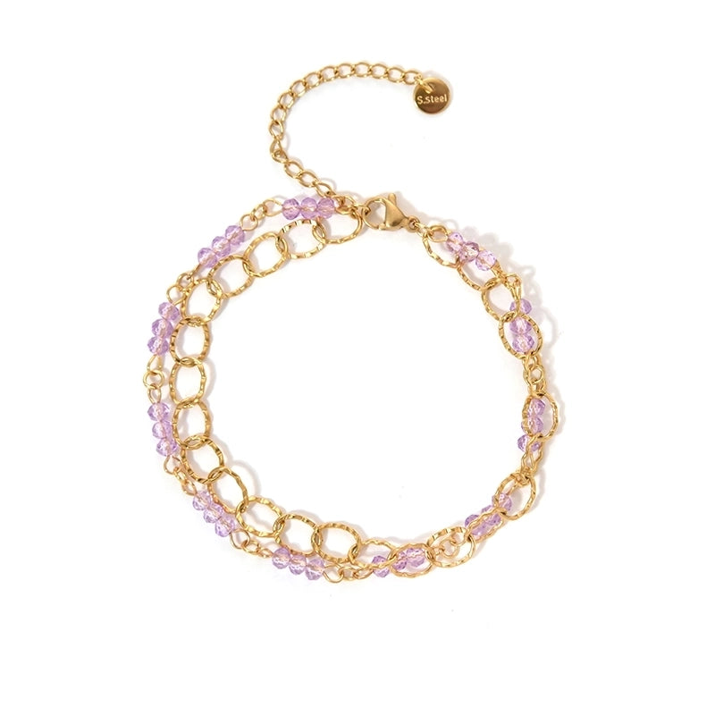 Casual Vacation Commute Geometric Round 304 Stainless Steel 14K Gold Plated Cable Chain Bracelets In Bulk