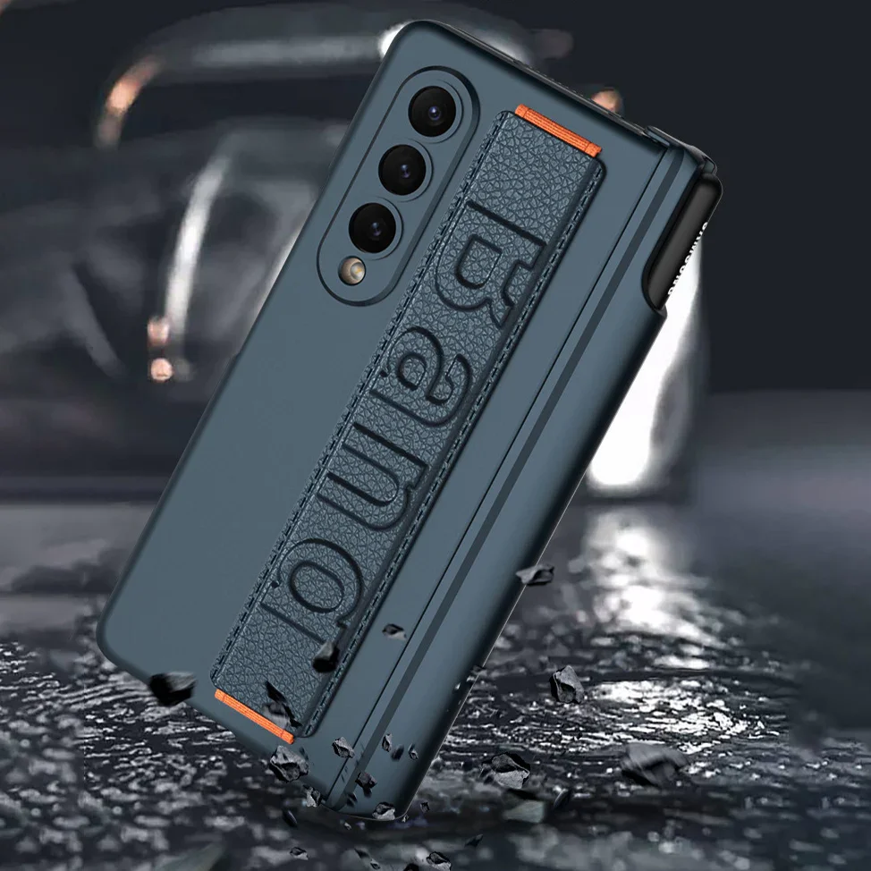 Applicable To Samsung Zfold4 Magnetic Wrist Strap Bracket Folding Mobile Phone Case