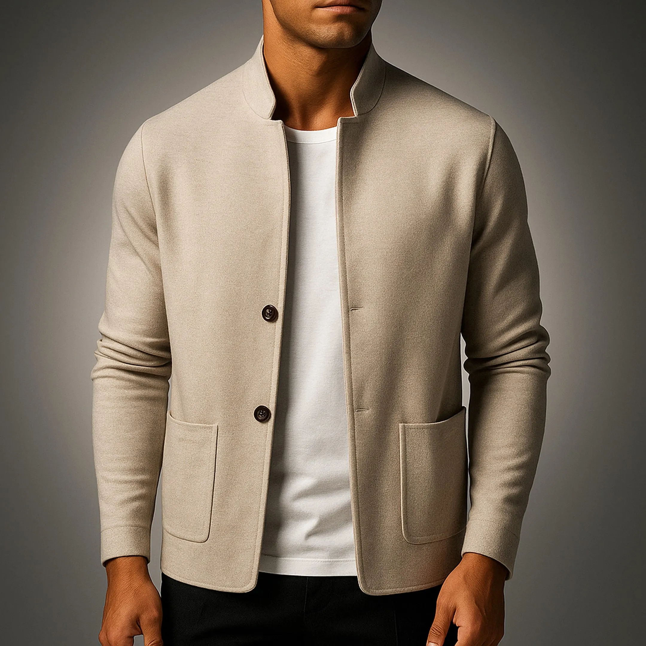 Men's Knit Mandarin Collar Cardigan &ndash; Smart Layering Knitwear
