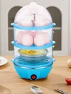 110V/220V Electric Egg Boiler 3-Layer Automatic Corn Steamer Rapid Heat Poacher