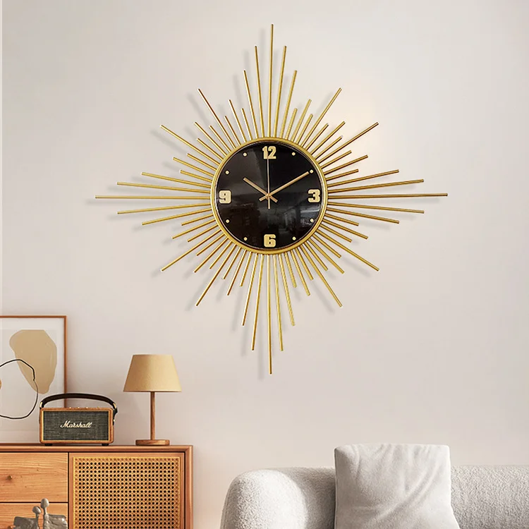 Homemys Modern Wind Metal Diamond Shape Wall Clock Home Wall Decorative Art
