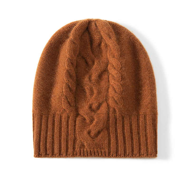 100% Cashmere Slouchy Beanie Cable Style REAL SILK LIFE