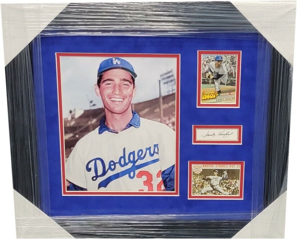 Sandy Koufax Hand Signed Autographed Cut with 8x10 Photo Poster painting Dodgers Sports Legends