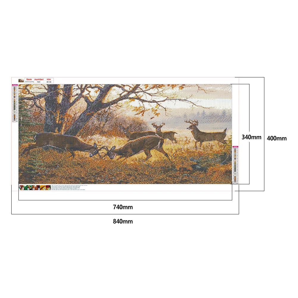 Diamond Painting - Full Round Drill - Deer Family(80*40cm)
