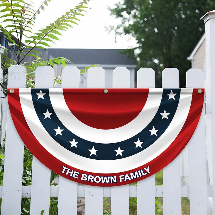 Personalized 250 Years of Freedom America Flag Custom Family Name America Non-Pleated Fan Flag