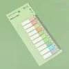 6 PACKS Morandi Colors Tearable 10in1 PET Index Post-it Note Sticky Student Ruler Office Reading Note Paper