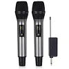 Wireless Microphone For Singing with Rechargeable Receiver Metal Cordless Handheld Mic for Home Karaoke Meeting Party Church Wedding KTV