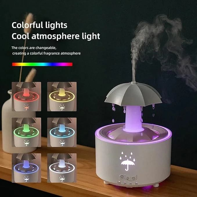 Rain Umbrella Humidifier & Aroma Diffuser with Soothing Rain Sounds