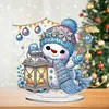 (US Local)Snowman Print DIY Desktop Diamond Art Kits for Home Office Desktop Decor