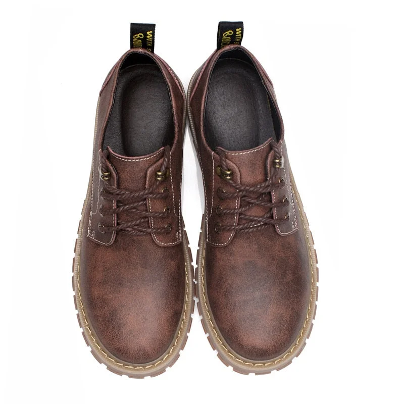 VRYHEID 2022 Men Casual Shoes Men Martins Leather Shoes Work Safety Shoes Winter Waterproof Ankle Botas Brogue Plus Size 37-47