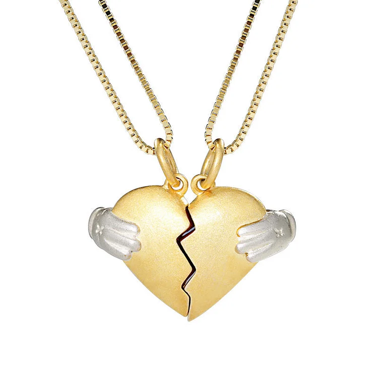 Hand-held heart-shaped necklace