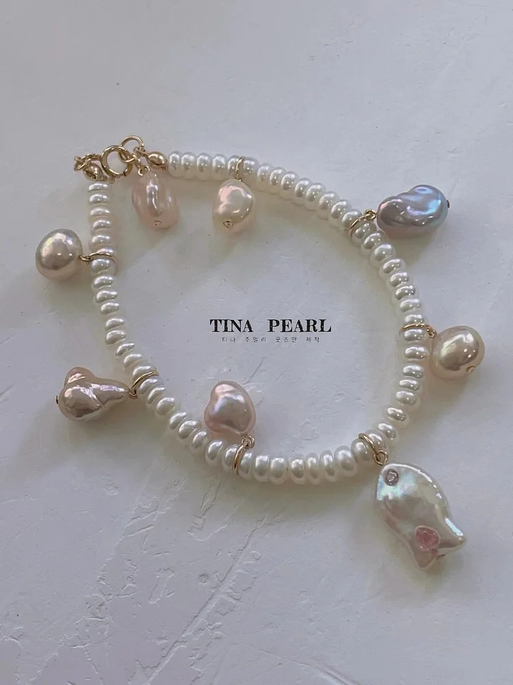 TINA Jewelry Freshwater pearl Fish Baroque, multi-type pearl bracelet