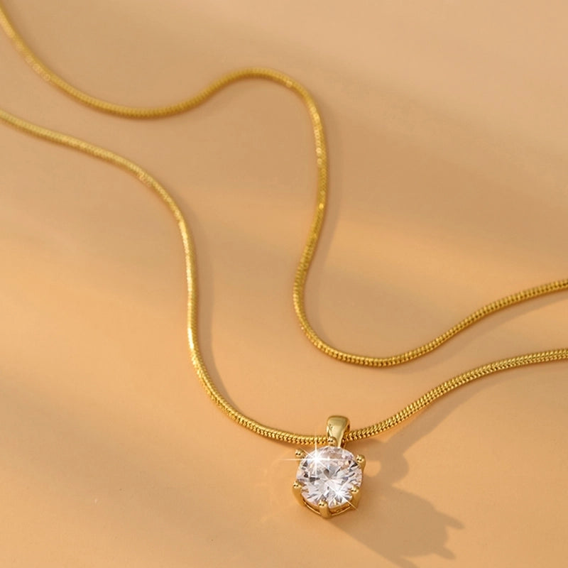 Copper 16K Real Gold Geometric Pendant Necklace