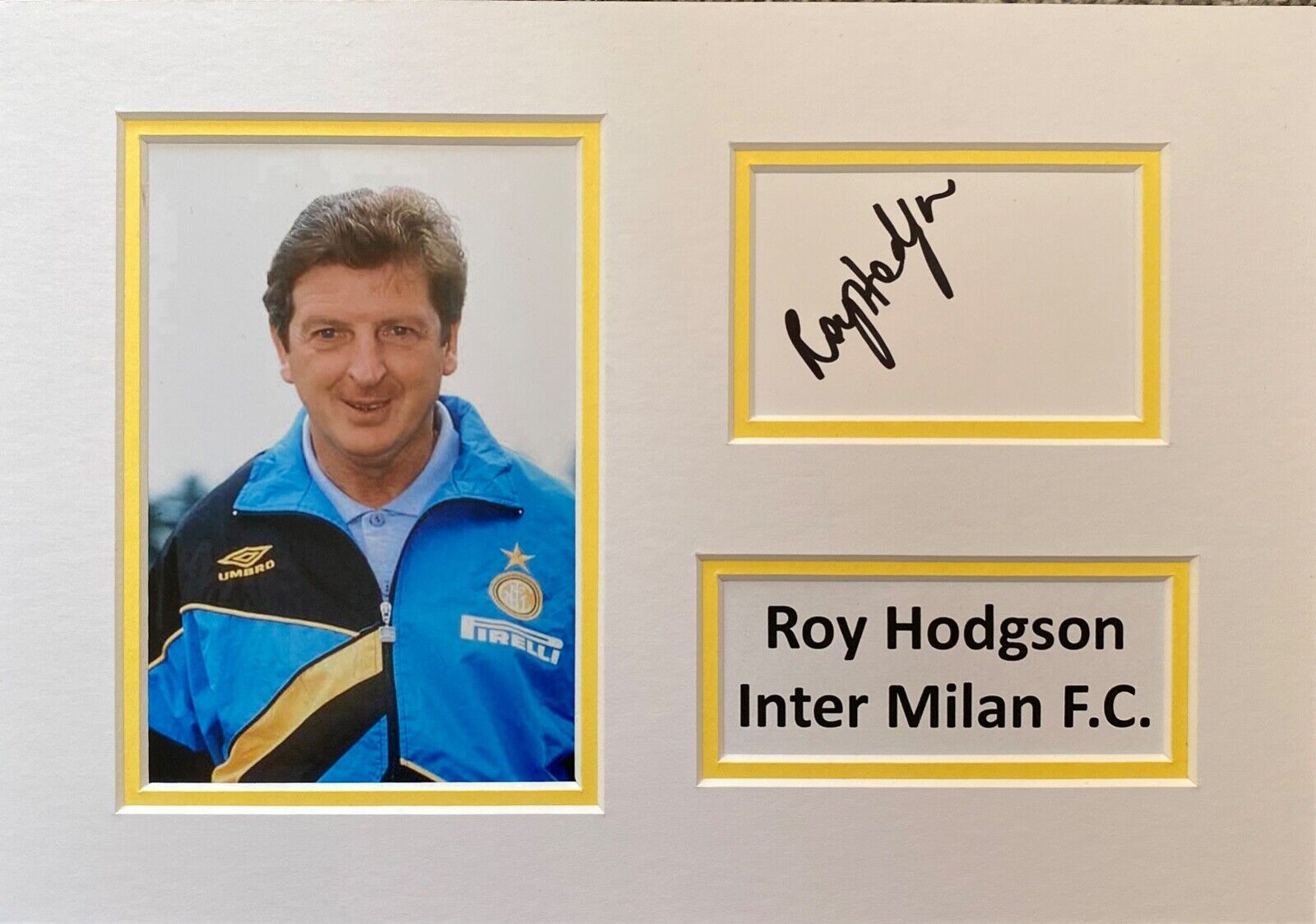 ROY HODGSON HAND SIGNED A4 Photo Poster painting MOUNT DISPLAY INTER MILAN FOOTBALL AUTOGRAPH