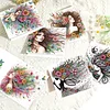 6PCS Diamond Painting Girl Greeting Cards Postcards with Envelopes
