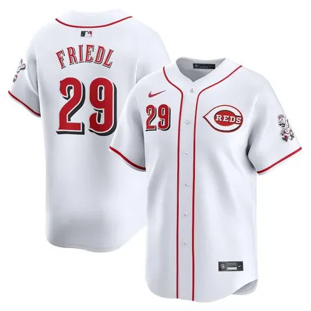 Men's Cincinnati Reds #29 TJ Friedl  White Home Limited Player Jersey