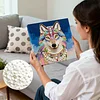 DIY Pearl Painting Wolf for Home Decor with Frame(25x25cm)