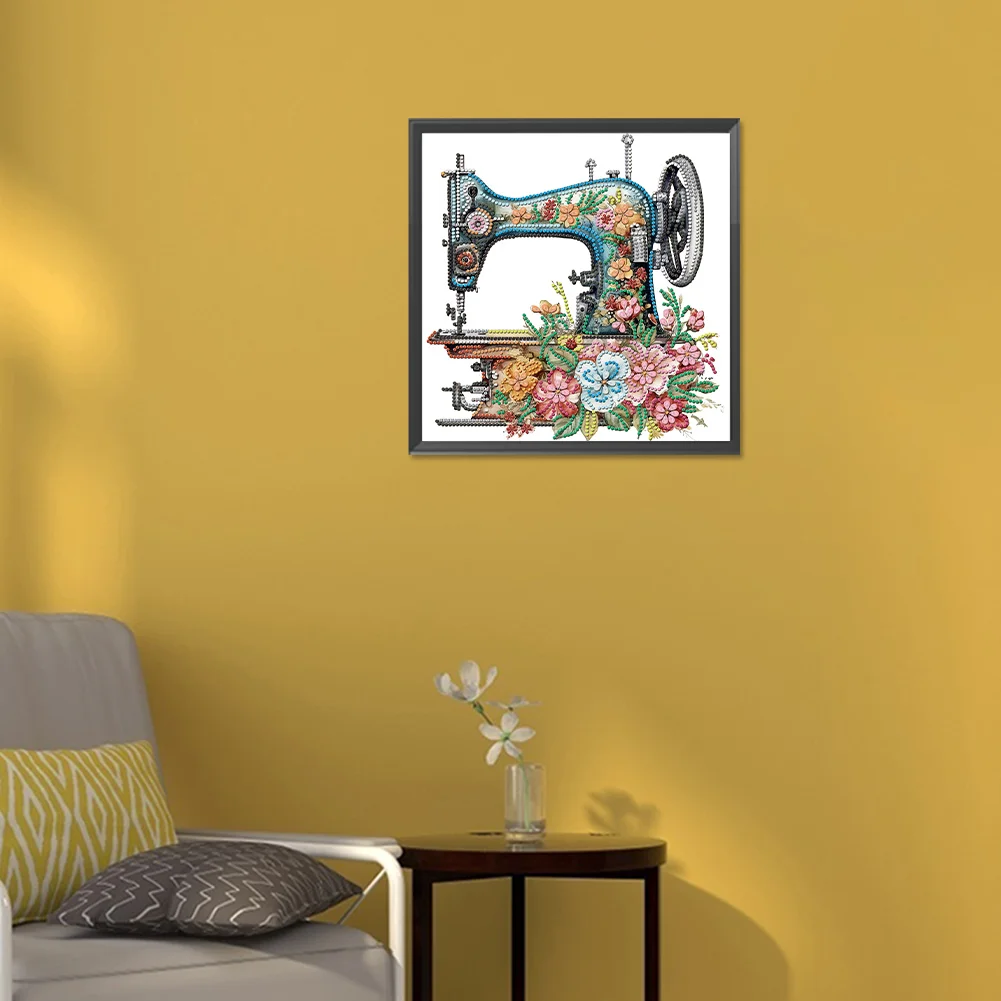 Diamond Painting - Partial Special Shaped Drill - Sewing Machine(Canvas|30*30cm)