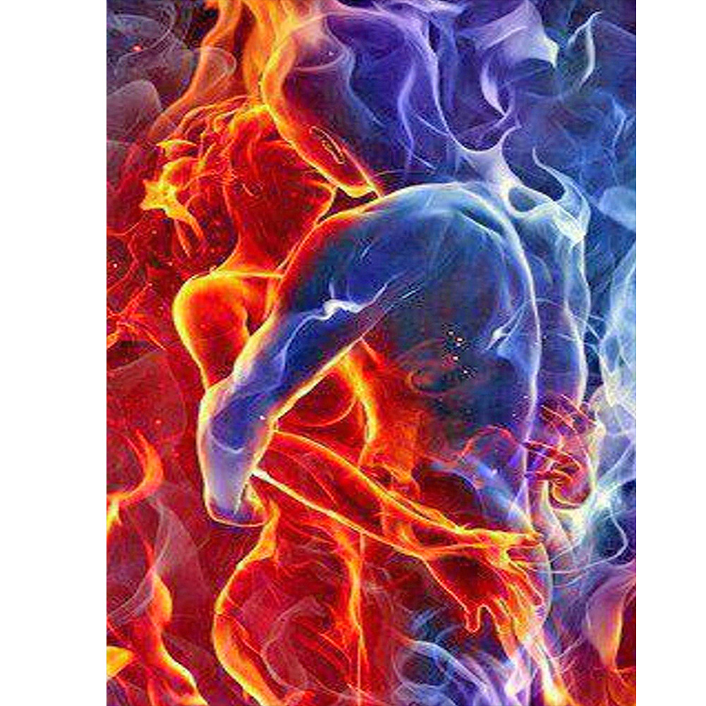 

30*40CM - Round Drill Diamond Painting - Ice Fire, 501 Original