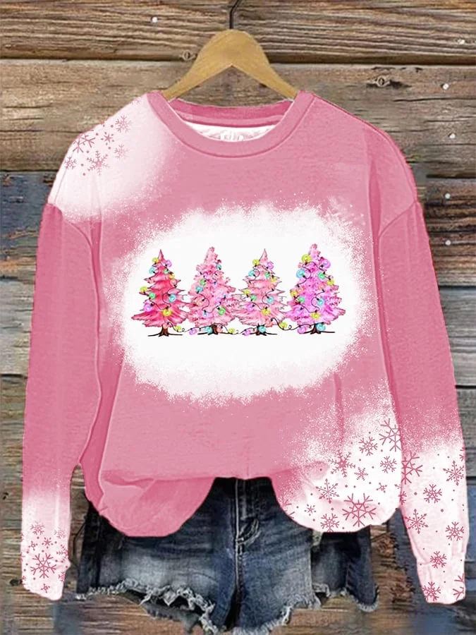 Women's Merry Christmas Christmas Tree Print Casual Sweatshirt