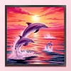 (Counted/Stamped)Dolphins At Sunset-11CT Cross Stitch 40*40cm/15.75*15.75in