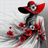 Red Hat Woman-11CT Stamped Cross Stitch 40*40cm