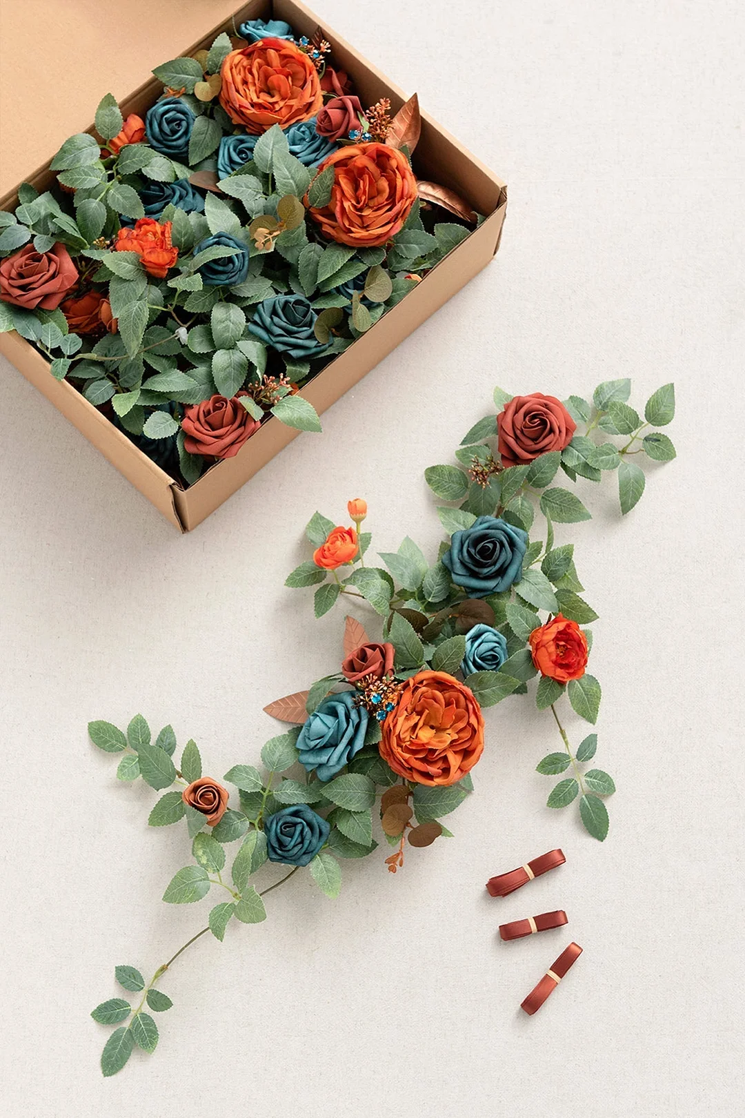 1.8ft Flower Garlands in Dark Teal