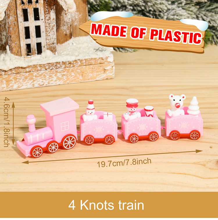 Tegooe Wooden Plastic Christmas Decorative Train Model Kit