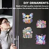 12PCS 2d flache DIY Diamant Kunst Kühlschrank Aufkleber Kits für Wohnkultur (Gnom)