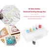 (US Only)64-Grid Clear Plastic Diamond Painting Storage Box Rhinestone Beads Organizer