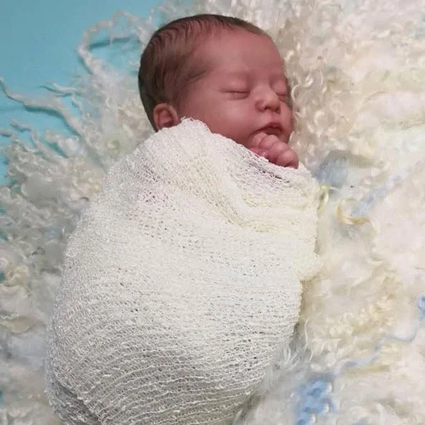 12'' Eyes Closed Lifelike Handmade Reborn Newborn Baby Boy Doll Hugh with Painted Hair Unique Rebirth Doll -Creativegiftss® - [product_tag] RSAJ-Creativegiftss®
