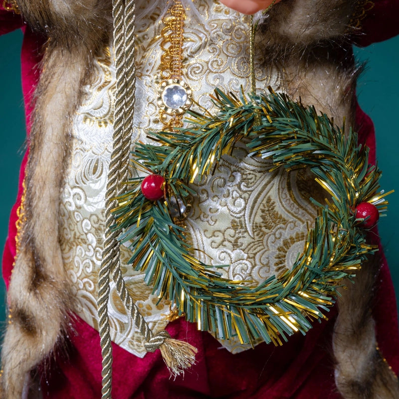 Xintean Santa Claus Doll Golden Lock Edge Red Backpack Santa Claus Ornaments Cross-border Christmas Supplies