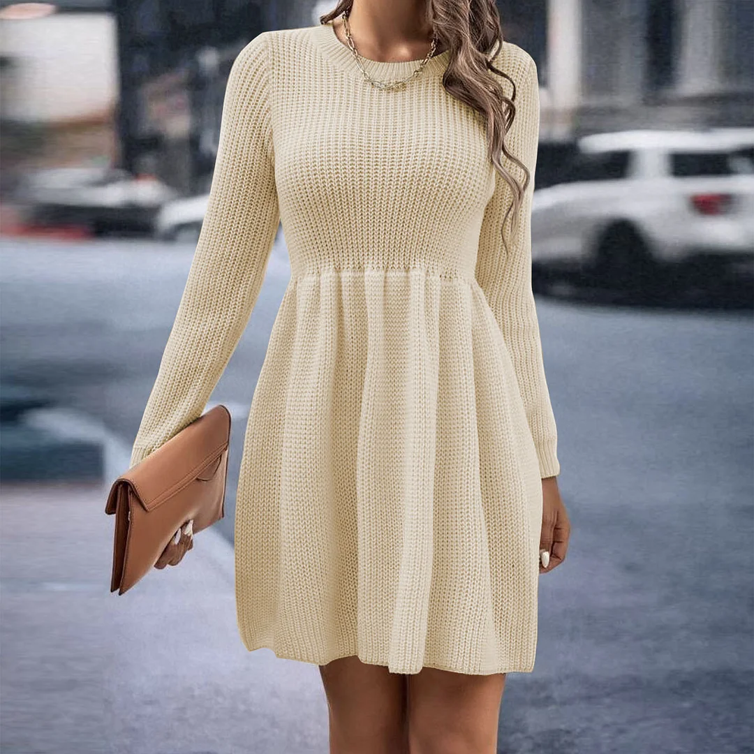 Brownm Brownm Autumn And Winter Explosion Of Women's Pure Color Doll Sweater Dress Women