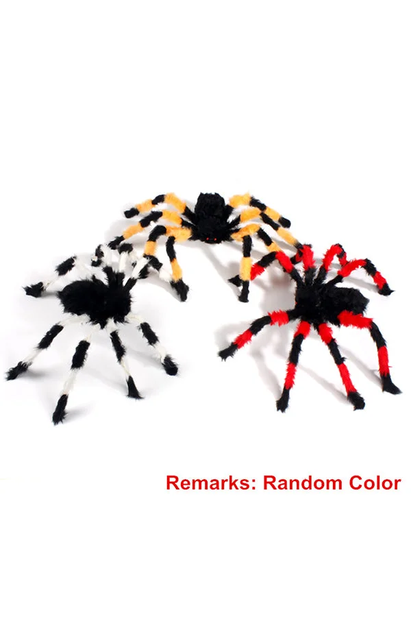 Scary Multicolor Plush Fake Spider For Halloween Party Decoration-elleschic