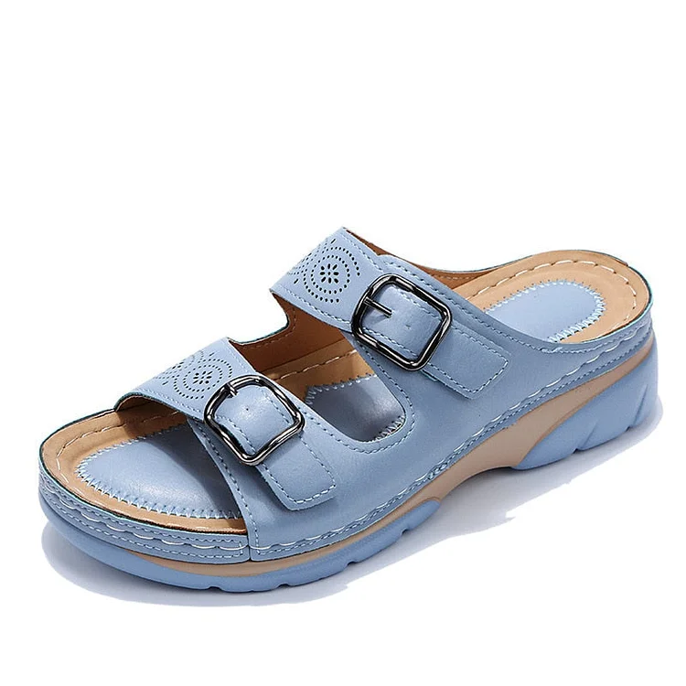 Sandales compensées double structure pour femmes