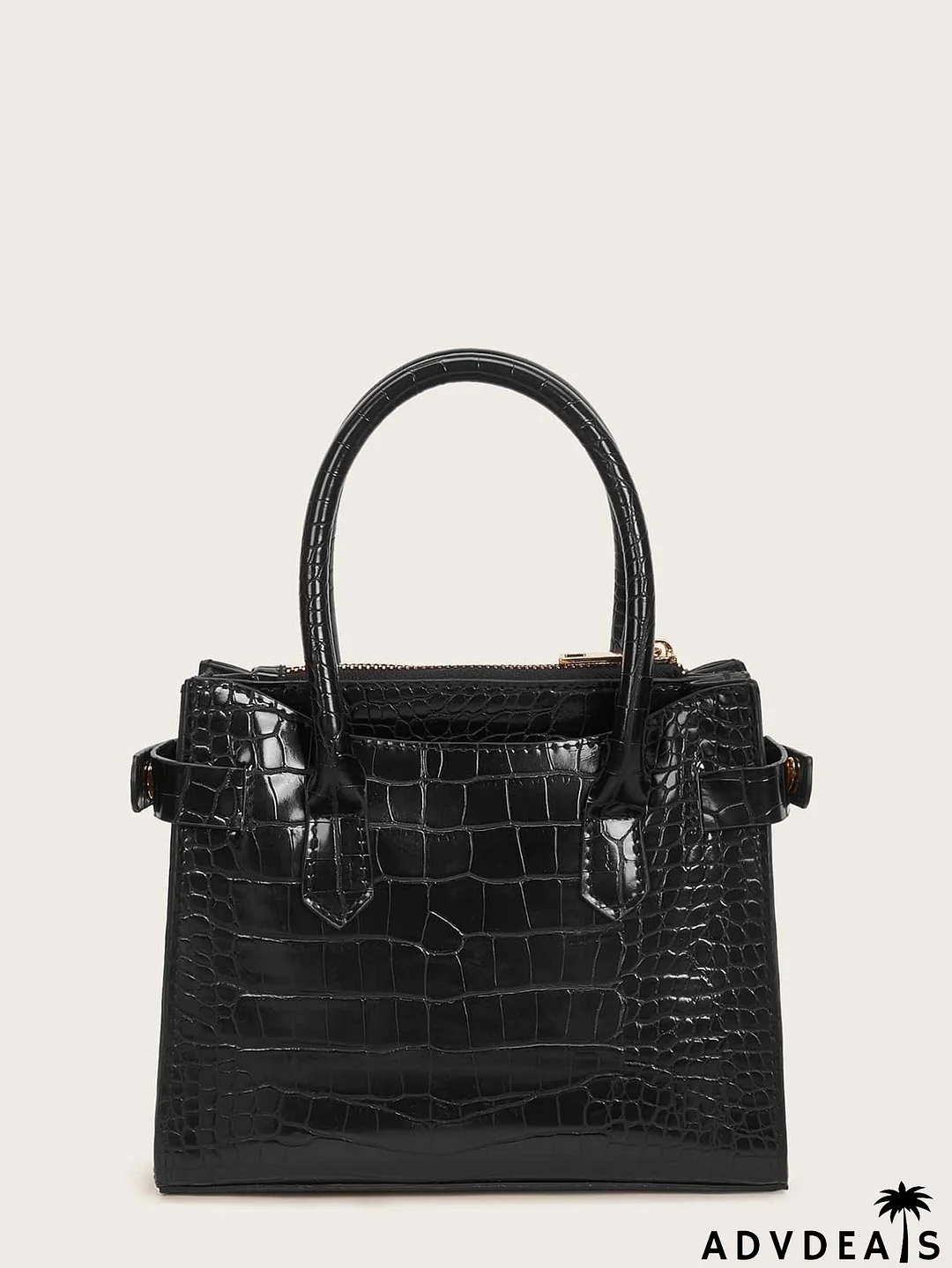 Croc Embossed Satchel Bag