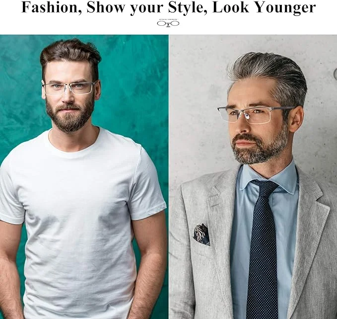 Reading Glasses for Men Blue Light Blocking Reading Glasses Metal Readers