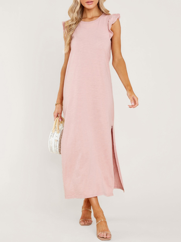 Mature Women Casual Summer A-line Mid-length Knitted Dress