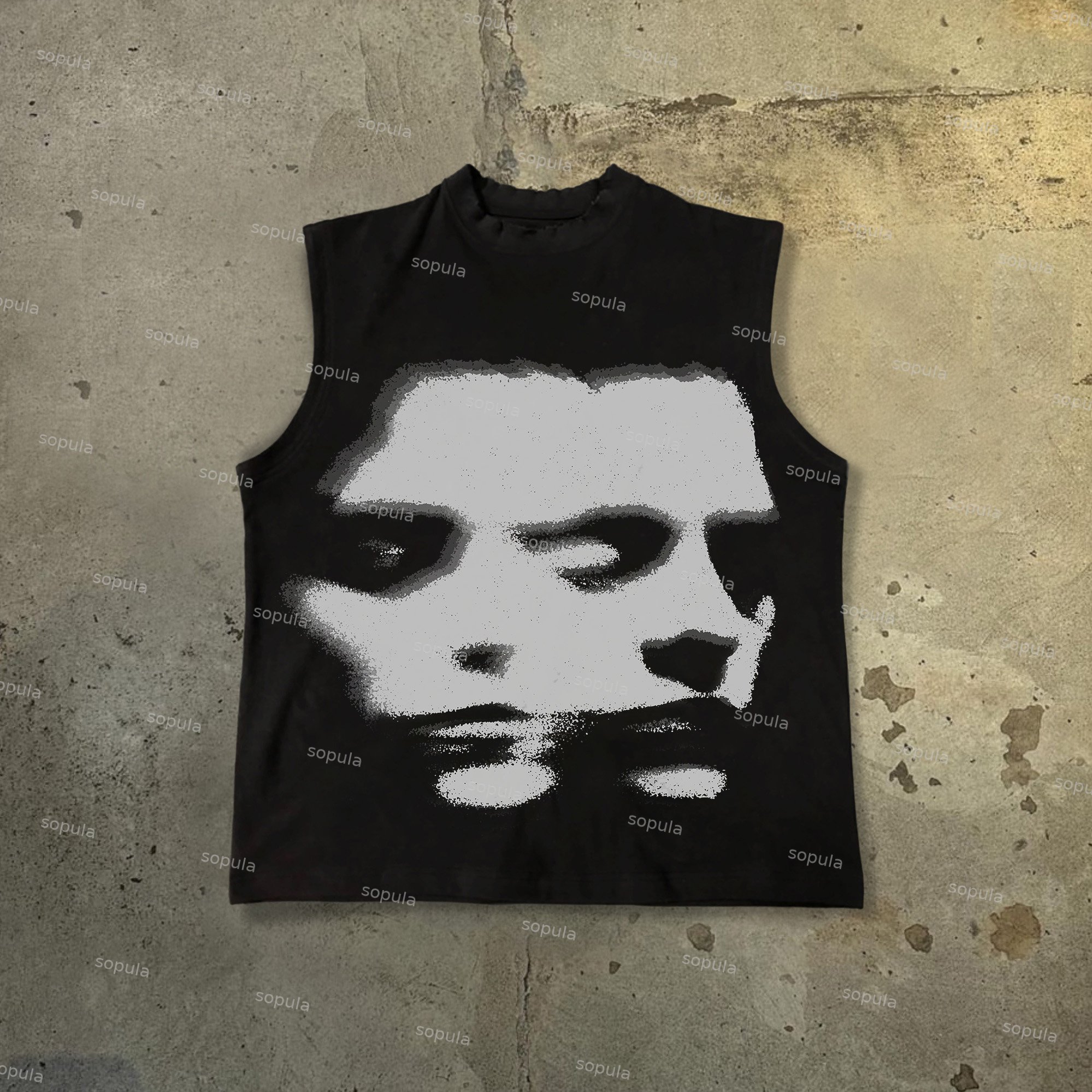 Vintage Two Face  Graphic 100% Cotton Tank Top - SOPULA