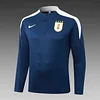2025 Uruguay Half-Pull Training Suit Royal Blue Football Shirt 1:1 Thai Quality Set