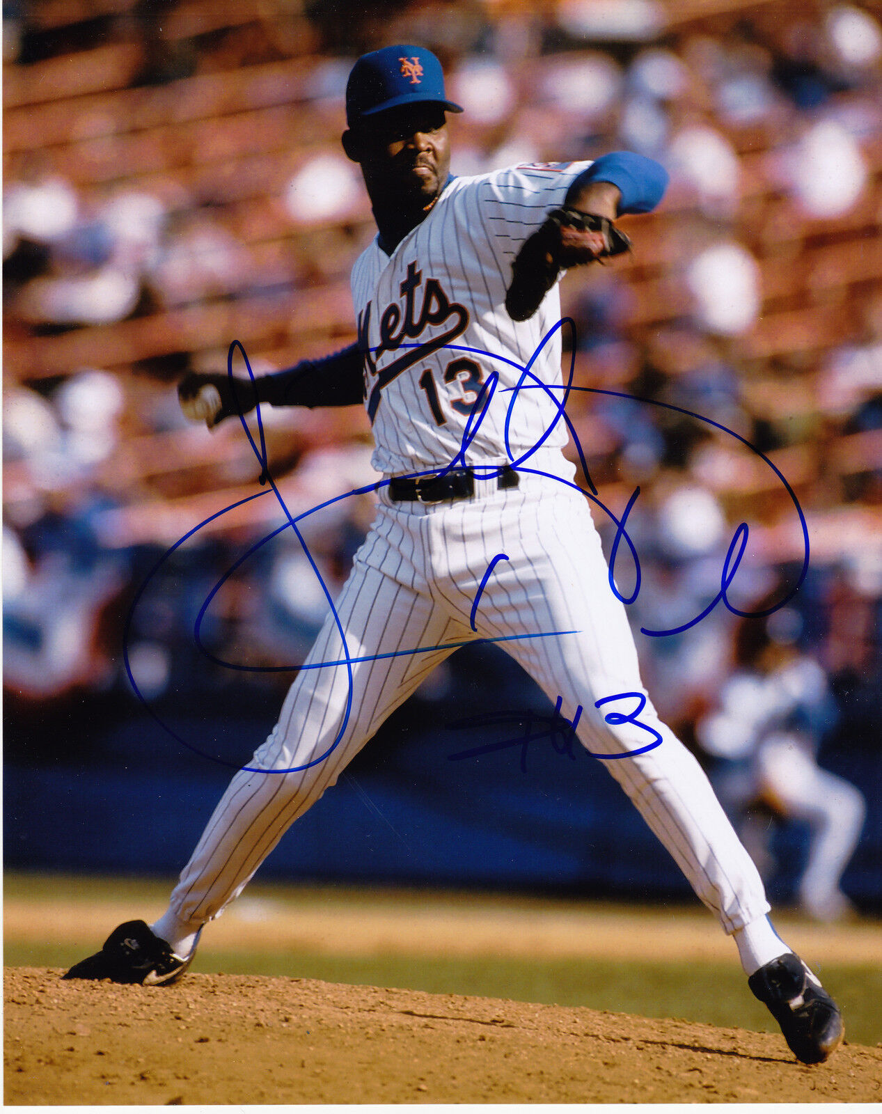 JONATHAN HURST NEW YORK METS ACTION SIGNED 8x10