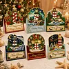 6Pcs DIY Pearl Diamond Painting Christmas Cards, 3D Greeting Card Craft Kits with Resin Pearls, Handmade Holiday Cards for Adults, Christmas Gifts & Decorations