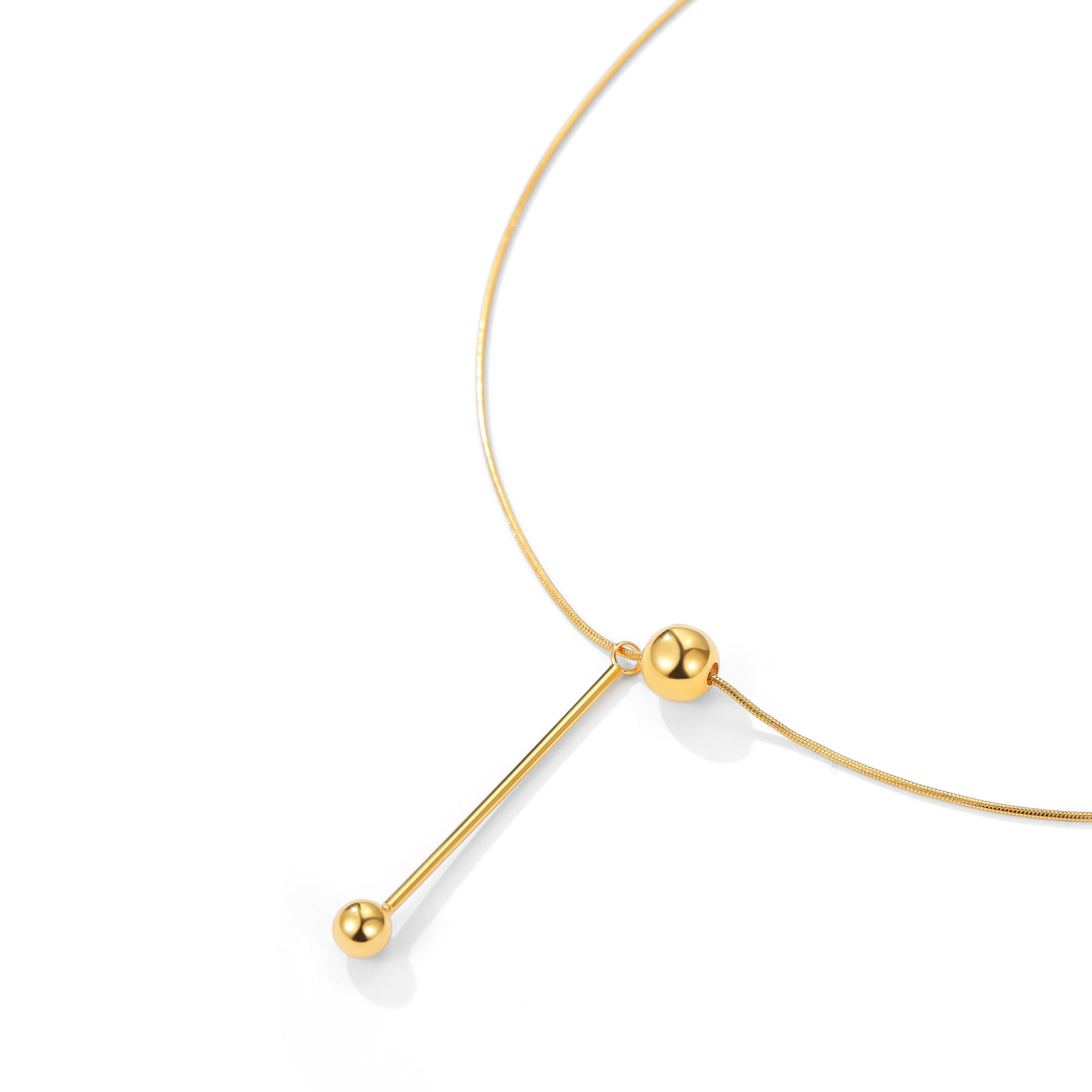 Celestial Y Duo Gold Plated Pendant Necklace
