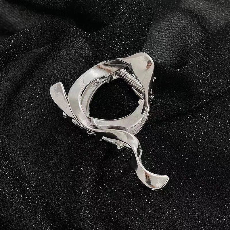 Metal Grab Clip Elegant Bow Hairpin Back Head Large Shark Clip French Pearl Clip Hair Accessories