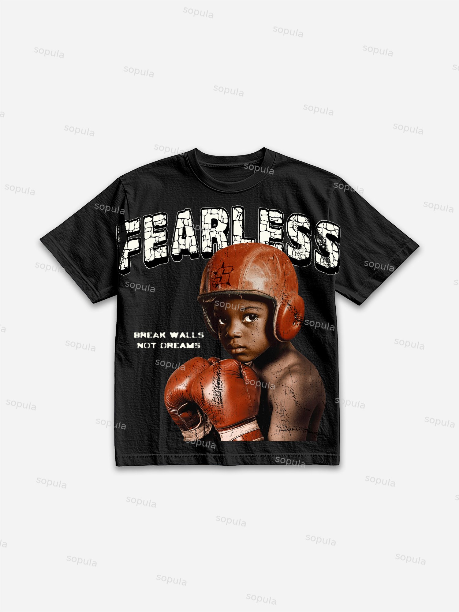 Breaking Barriers Retro Boxer Boy Graphic Cotton T-shirt - SOPULA