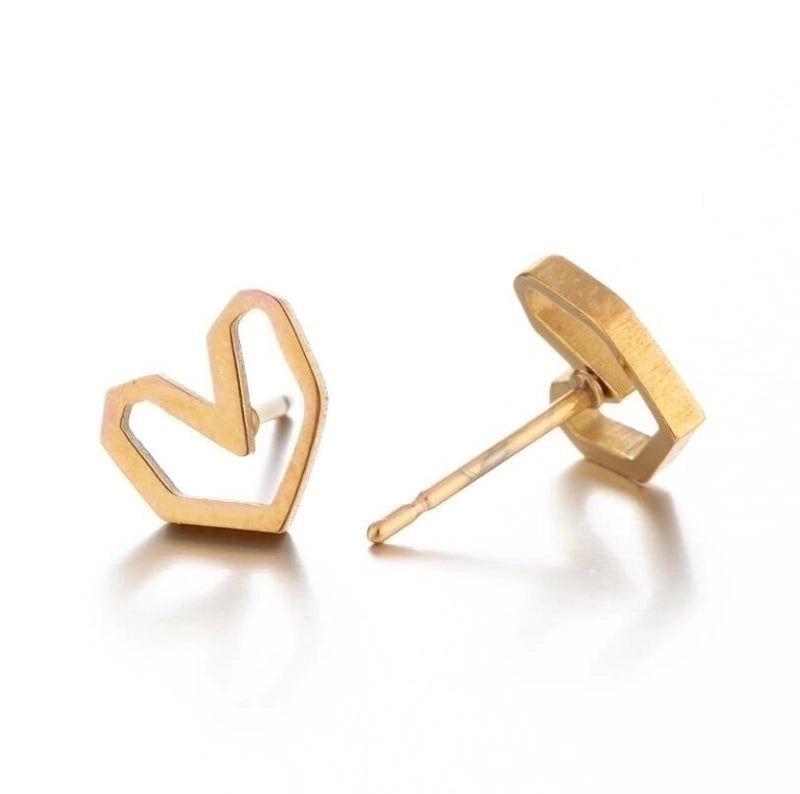 Minimalist Geometric 304 Stainless Steel No Inlaid 18K Gold Plated Ear Studs
