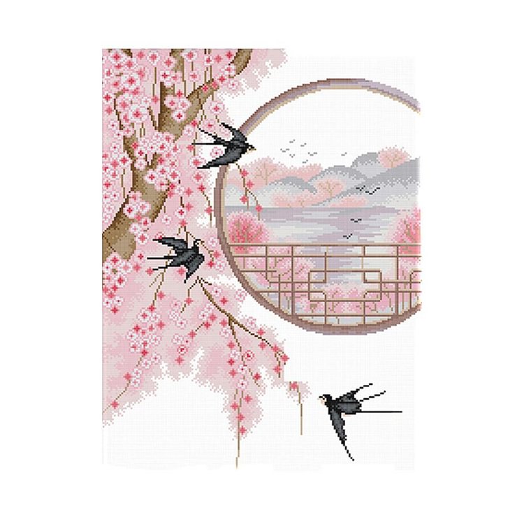 Landscape - 11CT 3 Strands Threads Printed Cross Stitch Kit - 63x50cm(Canvas)