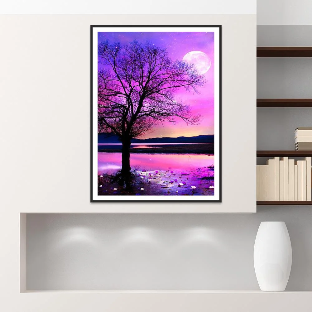Diamond Painting - Full Round Drill - Purple Sky Tree(30*40cm)