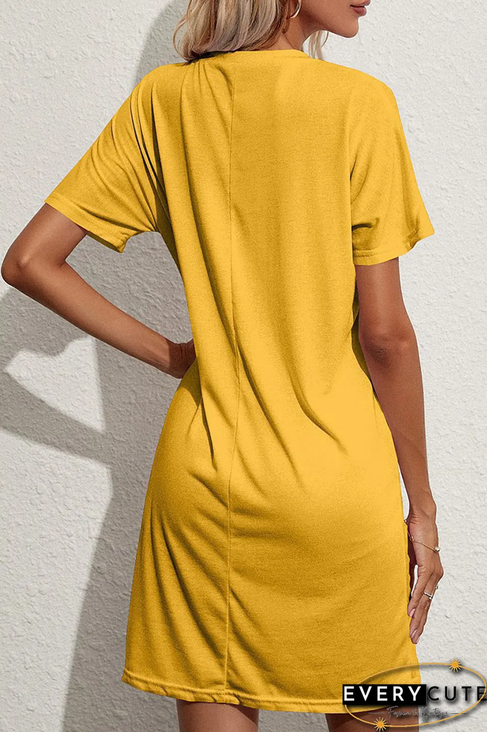 Fashion Solid Patchwork O Neck Straight Dresses(3 colors)