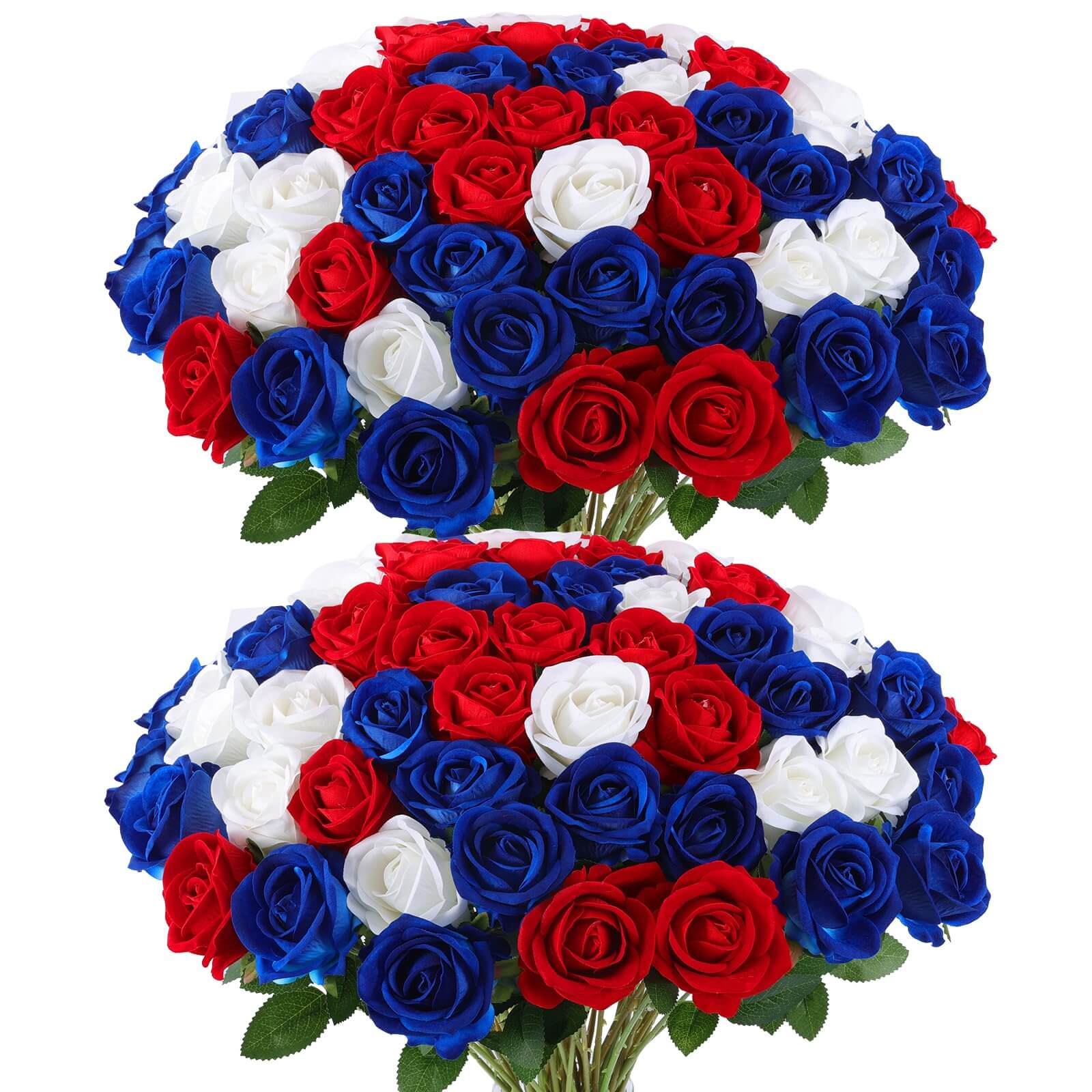 20" Luxury Velvet Artificial Independence Day Flowers (50 PCS)